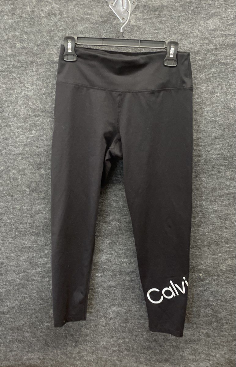 Calvin Klein Performance Women's Black Stretch Graphic Logo Leggings Sz M