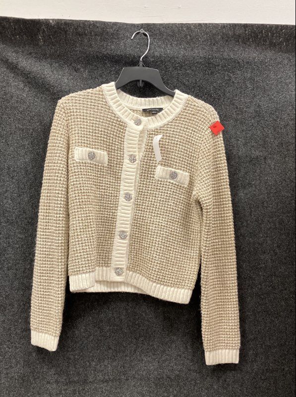 Ann Taylor Women's Metallic Rhinestone Button Cardigan Sweater Sz S NWT