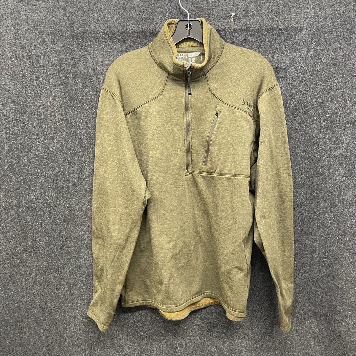 5.11 Tactical Men's Green 1/4 Zip Recon Grid Fleece Pullover Jacket Sz L