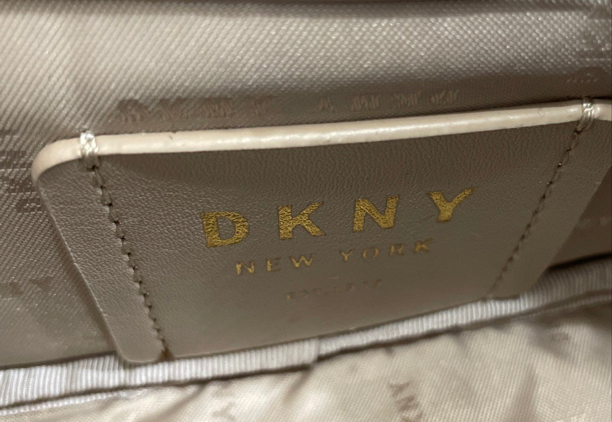 DKNY Pink Leather Crossbody Satchel Bag Gold Hardware Tassel Charm