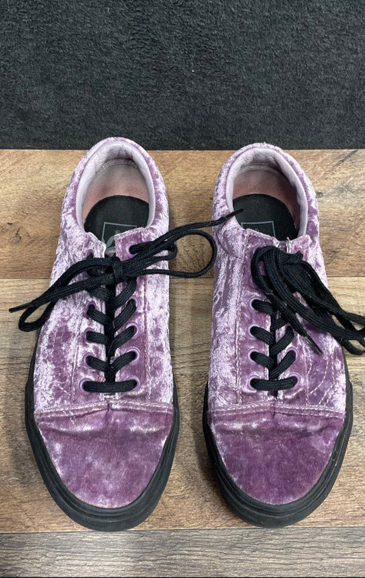 Vans Old Skool Crushed Purple Velvet Black Sole Skate Shoes Size W 7