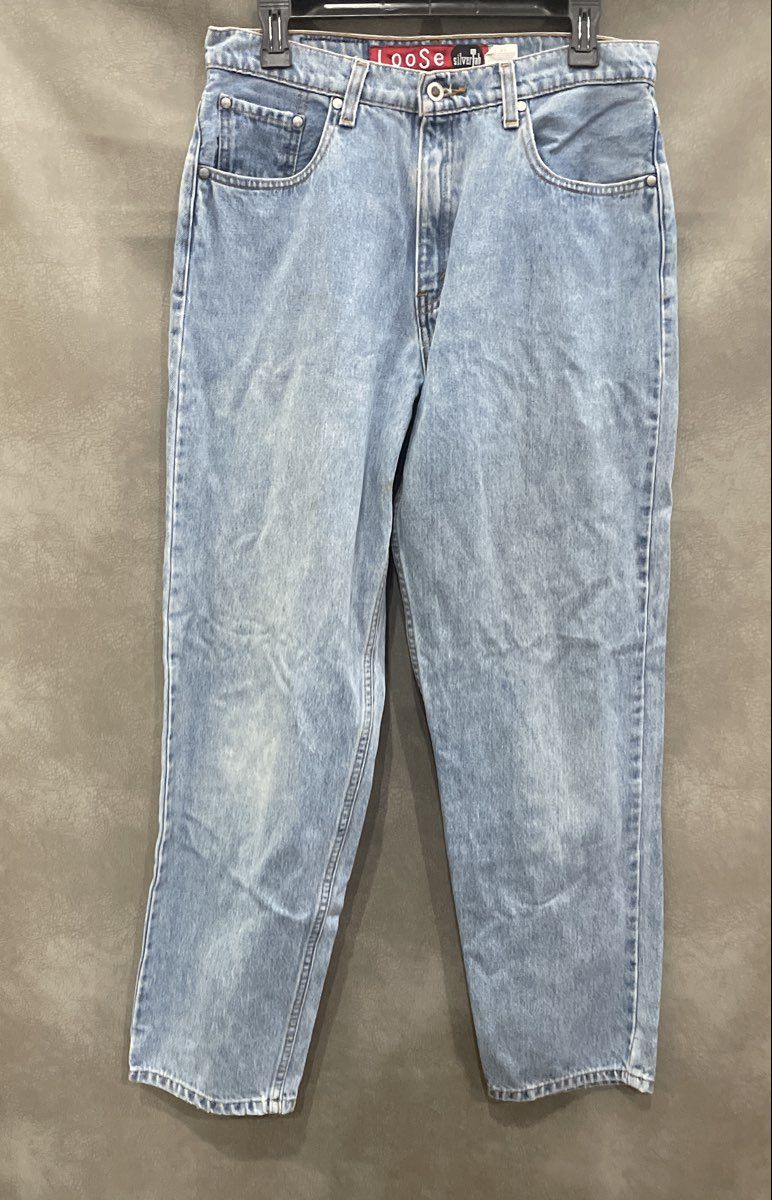Vintage 90s Levi's SilverTab Women's Loose High Rise Light Wash Blue Jeans 11M