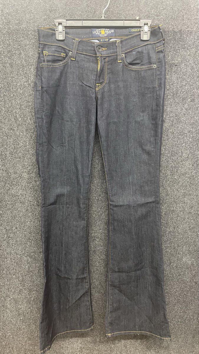 Lucky Brand Women's Charlie Flare Jeans Dark Wash Low Rise Stretch Sz 4/27