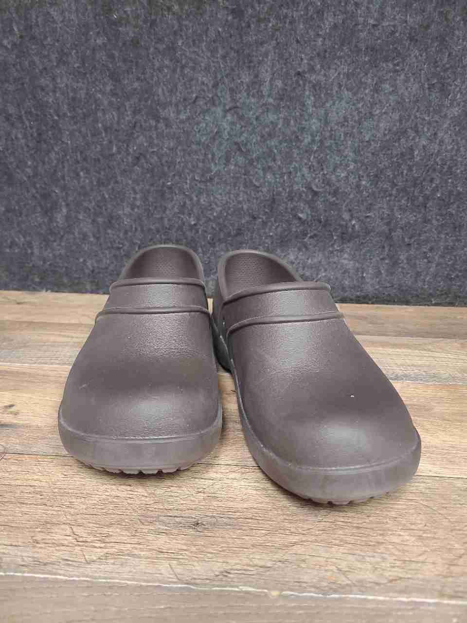 Crocs Neria Work Clog Espresso Brown Slip On Work Shoes Women's Size 8