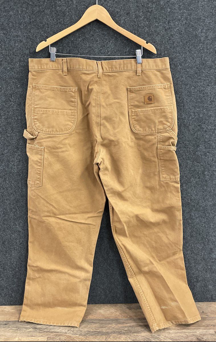 Carhartt Men's Brown Washed Duck Work Dungaree Carpenter Pants Heavyweight