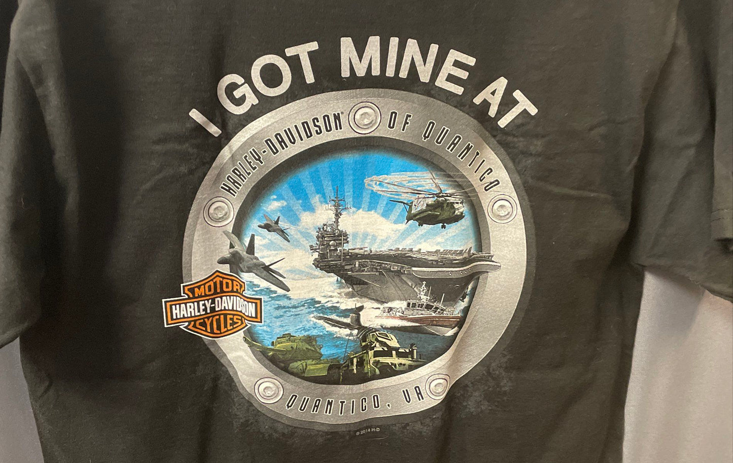 Harley-Davidson Quantico VA Military Carrier Logo T-Shirt NWT Black Sz M