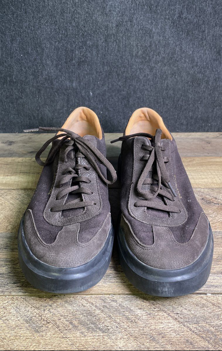Cole Haan GrandPro Rally Dark Brown Canvas Leather Sneakers Men's Size 12M