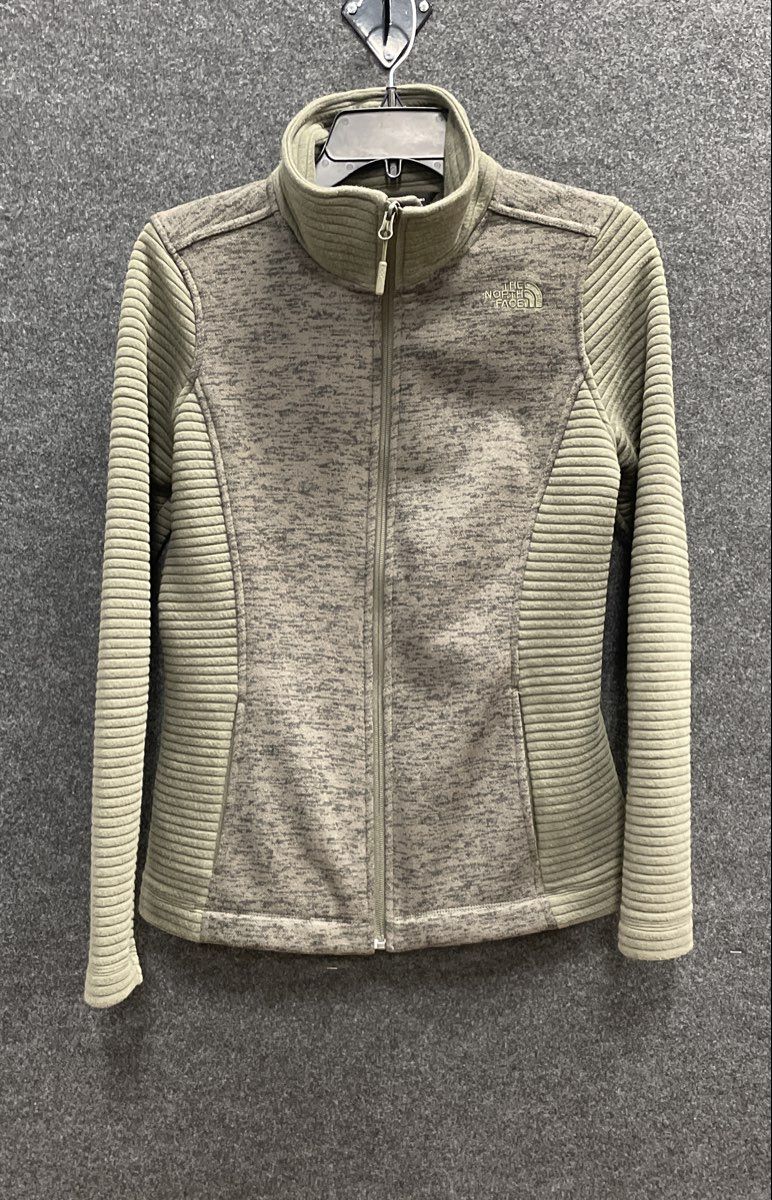 The North Face Women's Crescent Full Zip Sweater Knit Fleece Jacket Green