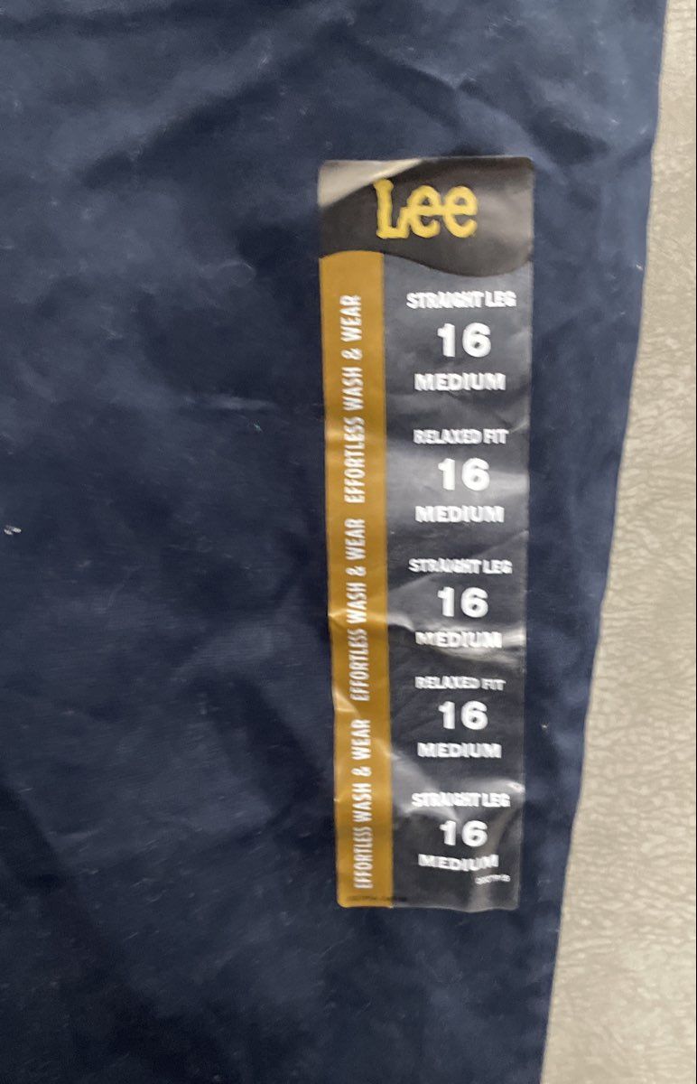 Lee Women's Imperial Blue Effortless Wash & Wear Straight Leg Pants Sz 16 M NWT