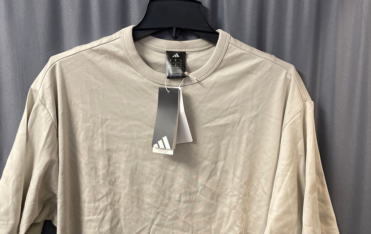 Adidas Men's Loose Fit T-Shirt Beige Wonder Alumina Short Sleeve NWT Sz M