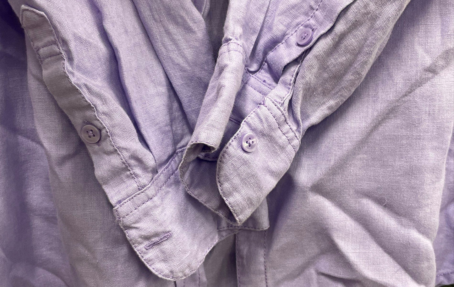 Fat Face Women's Lavender 100% Linen Long Sleeve Button Up Shirt Pocket Sz 8