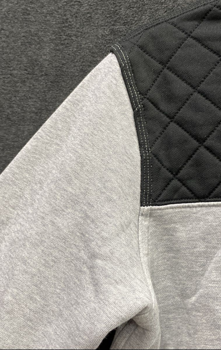 Nike Women's Gray Black Quilted Yoke Crewneck Fleece Sweatshirt Sz M