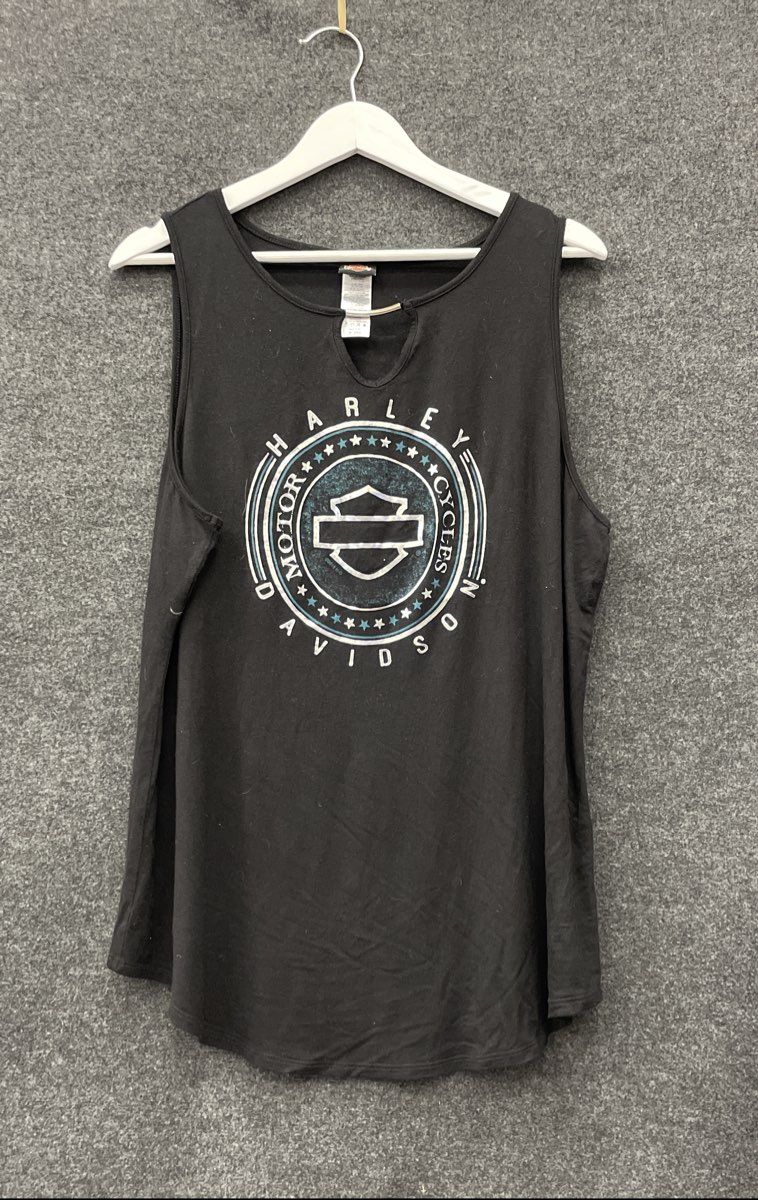 Harley-Davidson Nags Head NC Wings Keyhole Graphic Tank Top Made USA Sz 2XL