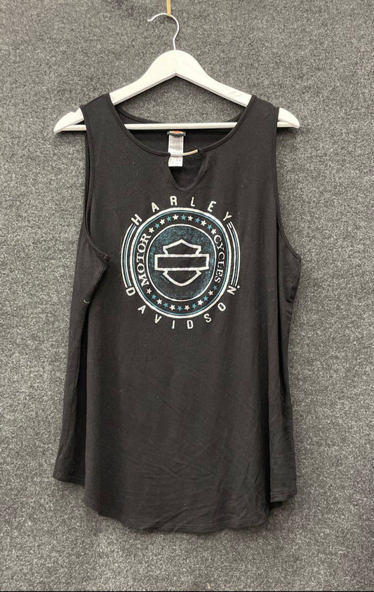 Harley-Davidson Nags Head NC Wings Keyhole Graphic Tank Top Made USA Sz 2XL