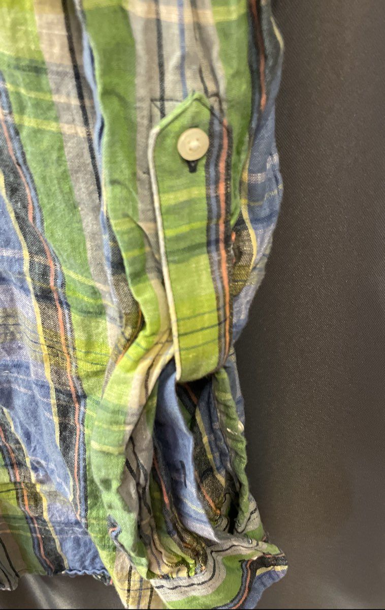 Lauren Ralph Lauren Women's Blue Green Plaid Roll Tab Sleeve Shirt Sz SP