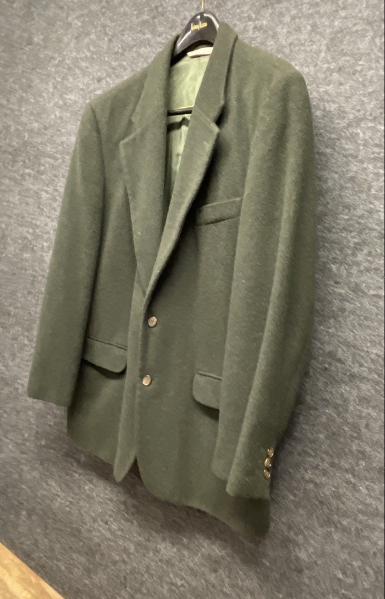 Perry Ellis Men's Green Wool Blend Two Button Blazer Sport Coat Size 42 Large