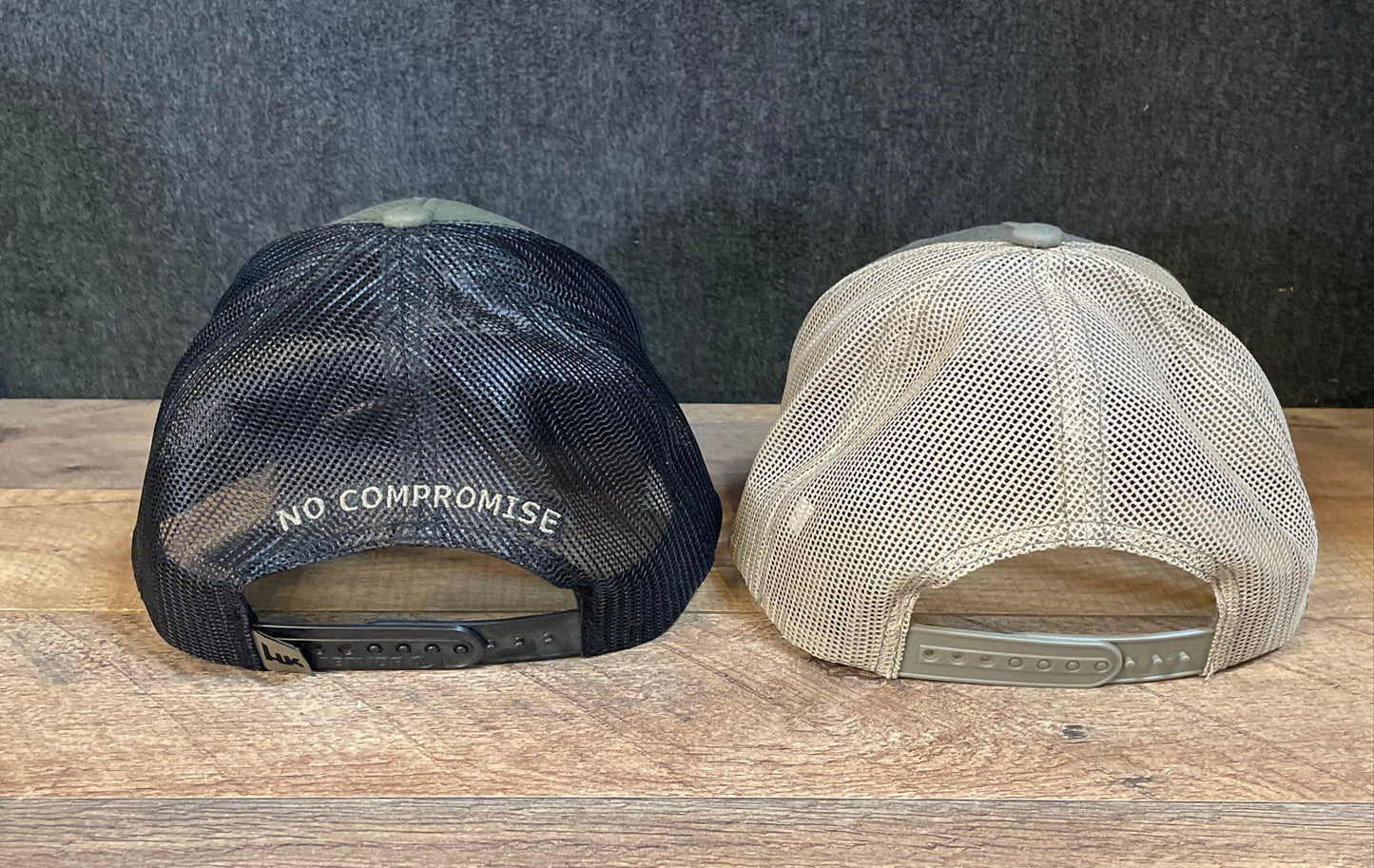 Heckler & Koch Lot of 2 Men's Trucker Hats Olive Tan Mesh Back Snapback OSFM