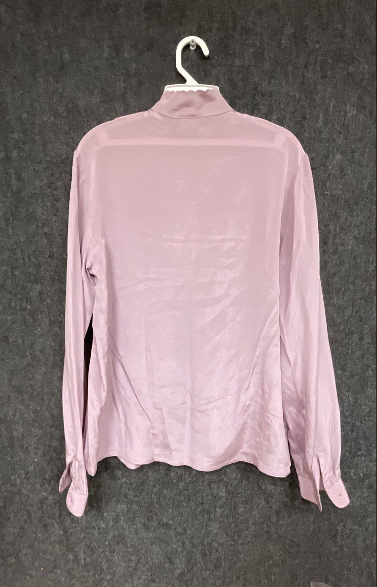 Adolfo Sport Women's Vintage 90s Lavender Silk Embroidered Blouse Sz 10
