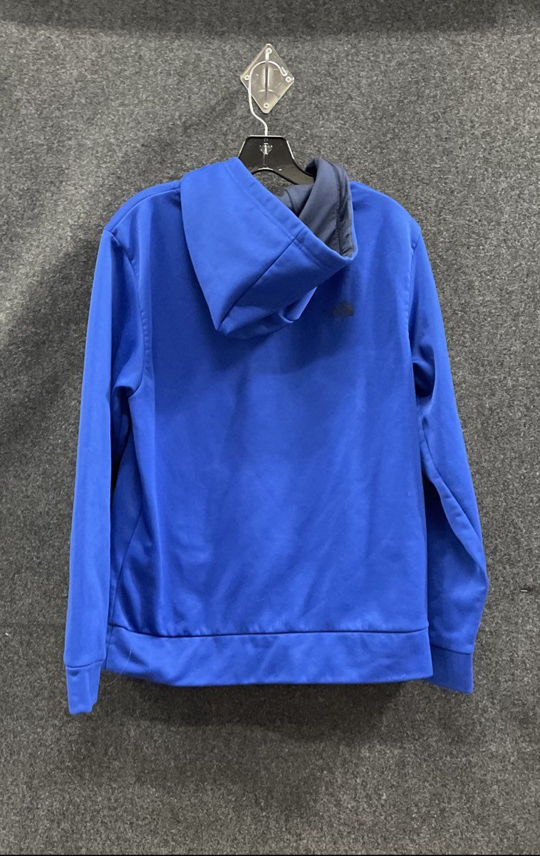 The North Face Men's Blue Pullover Fleece Hoodie Logo Kangaroo Pocket Size M
