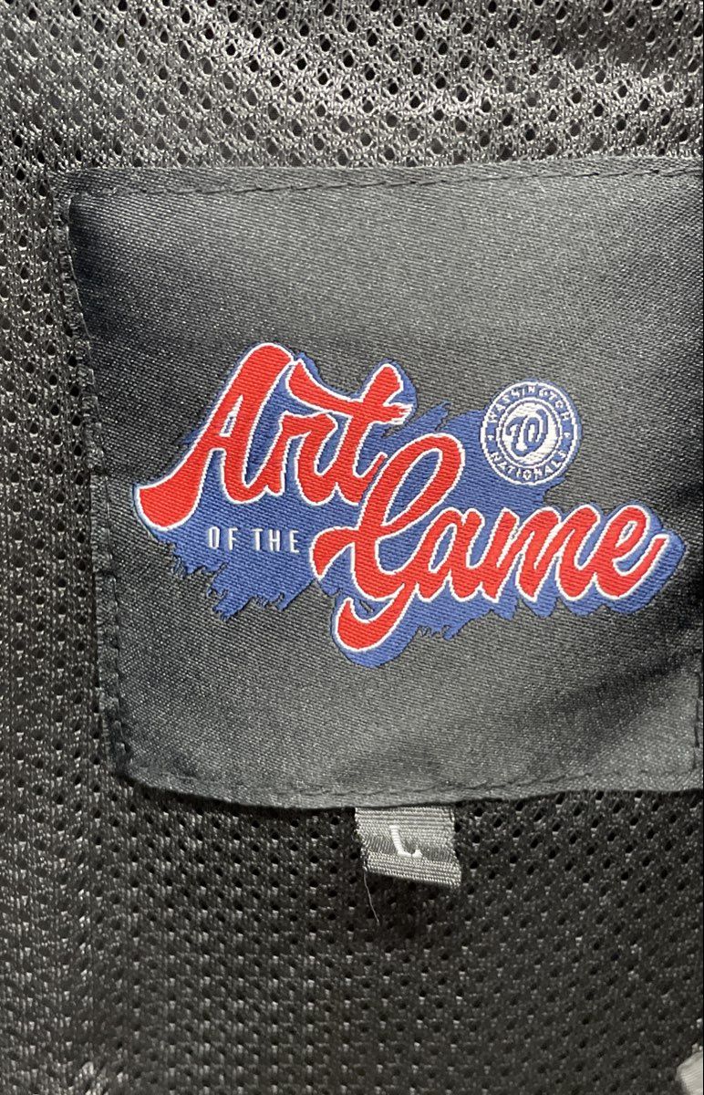 Art of the Game Washington Nationals Men's Black Snap Front Bomber Jacket Sz L