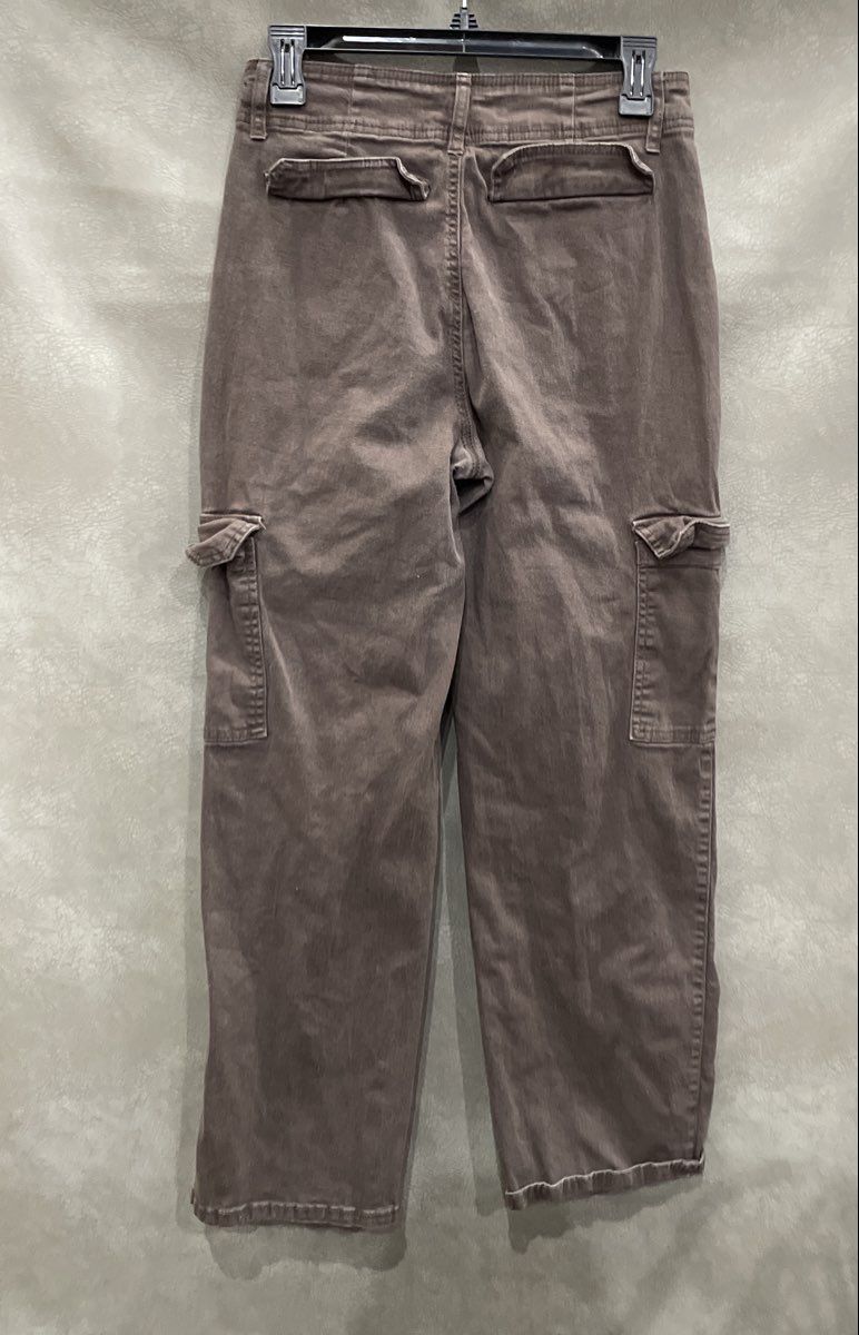 RE Generation Women's Grey Relaxed Cargo Pants Cotton Stretch Washed Sz 7/28