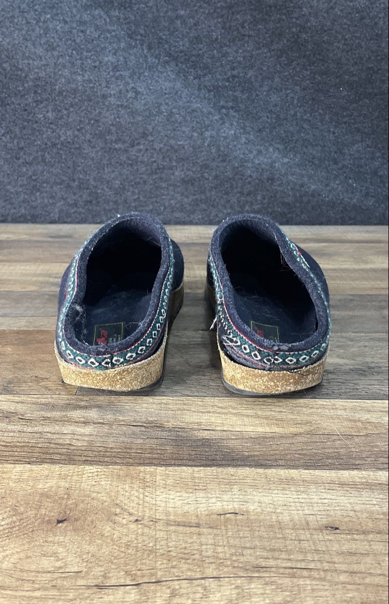 Haflinger Grizzly Navy Blue Boiled Wool Clogs Made in Germany Size EU 43