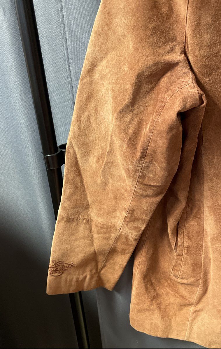 Draper's & Damon's Women's Brown Leather Paisley Embroidered Jacket Sz L