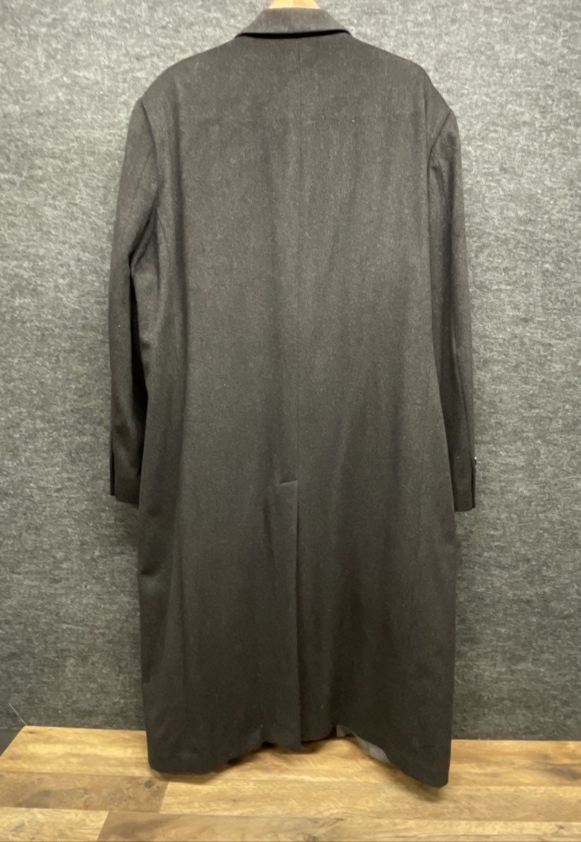 Calvin Klein Men's Vintage Y2K Charcoal Gray Long Wool Overcoat 3-Button