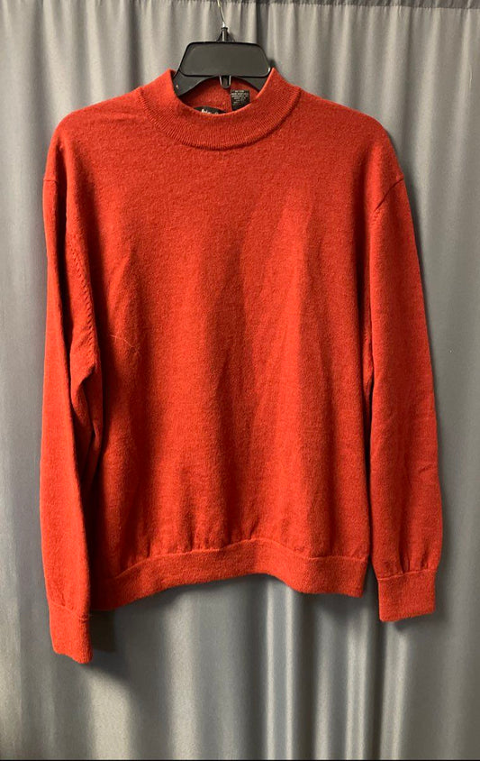 W.H. Belk Men's Scarlet Red Fine Italian Merino Wool Mock Neck Sweater Sz XL