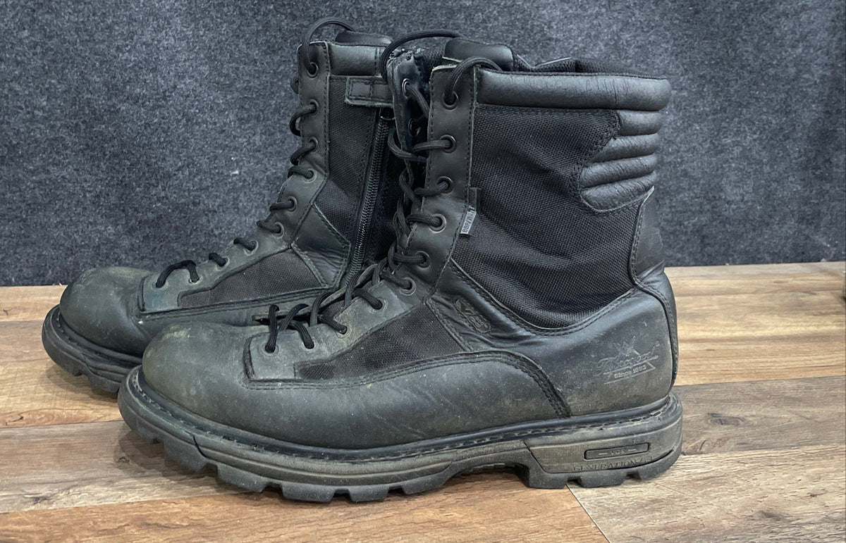 Thorogood Gen-flex2 8 Inch Side Zip Black Leather Tactical Boots Size 12