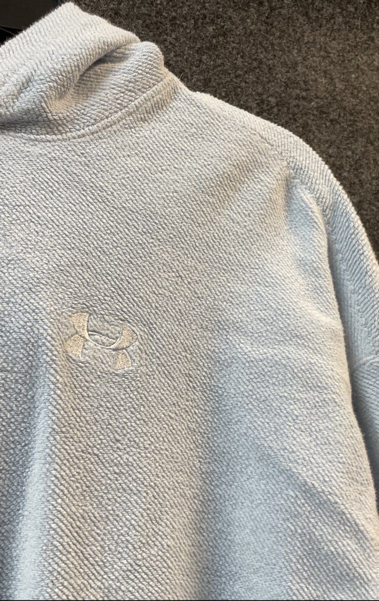 Under Armour Women's Light Blue Textured Terry Pullover Hoodie Sz M