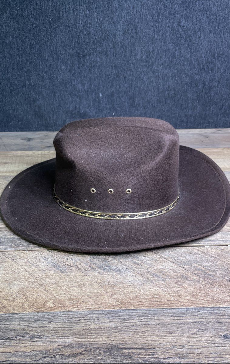 Western Express Men's Dark Brown Faux Felt Cattleman Crease Cowboy Hat