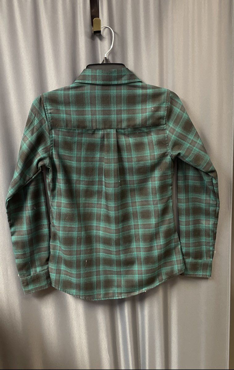 Dixxon Women's McCaffrey Green Black Plaid Flannel Snap Front Shirt Sz S