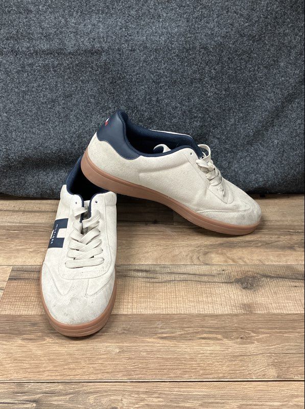 Tommy Hilfiger Lerge-R Off-White Beige Navy Low Top Sneakers Men's Size 12
