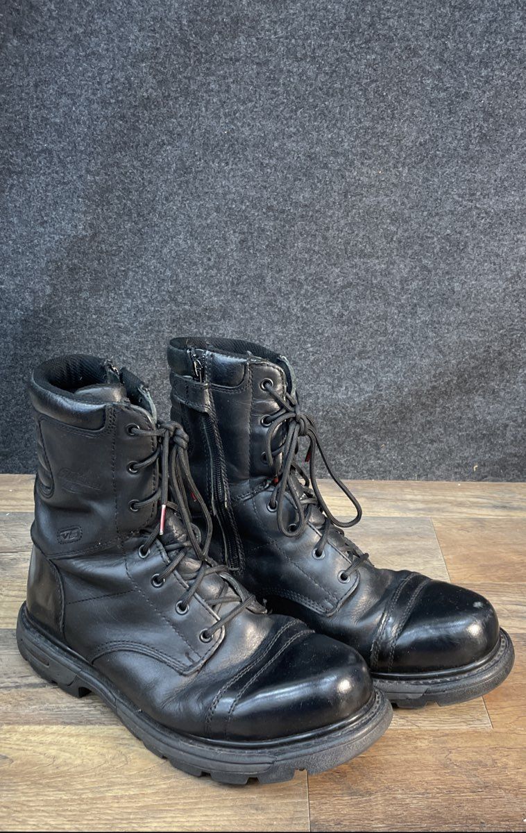 Thorogood Gen-Flex2 Black Leather Side-Zip Tactical Work Boots Men's Size 12