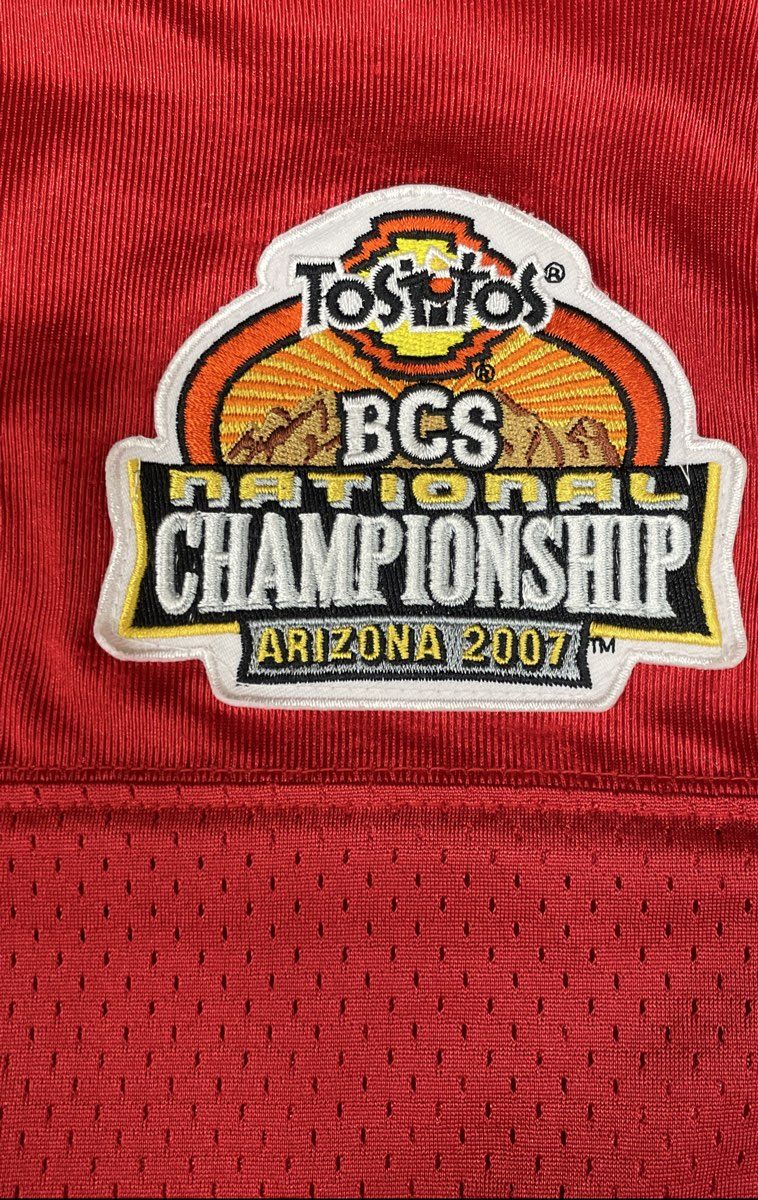 Nike Men's Red Ohio State Buckeyes #7 2007 BCS National Championship Jersey L