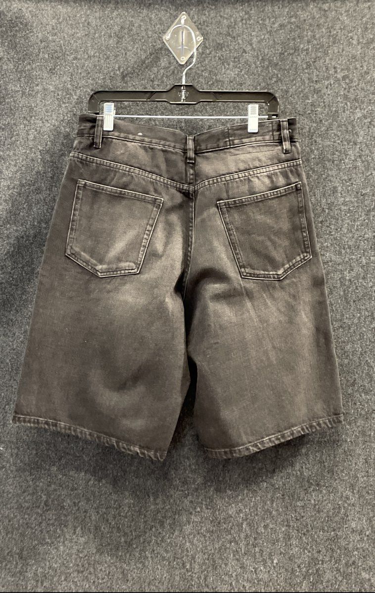 Zara Women's Faded Black High Rise Wide Leg Denim Jorts Shorts Size 32