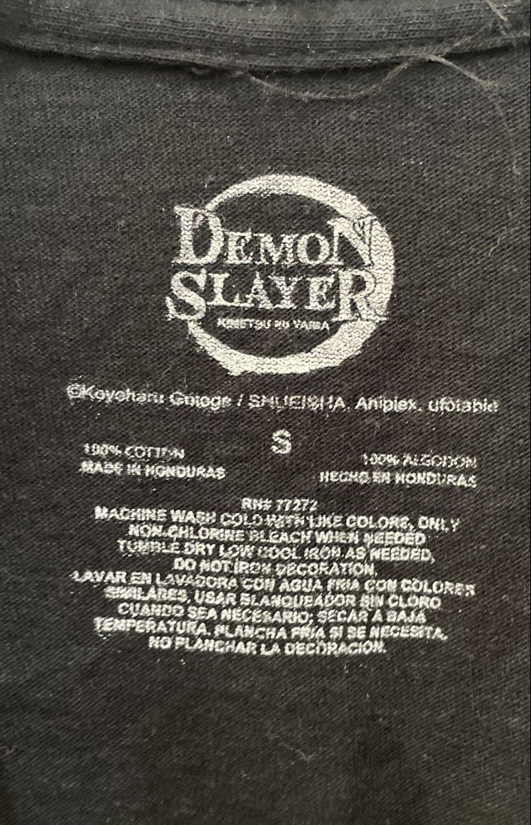 Demon Slayer Men's Black Anime Graphic T-Shirt Tanjiro Nezuko Zenitsu Inosuke S