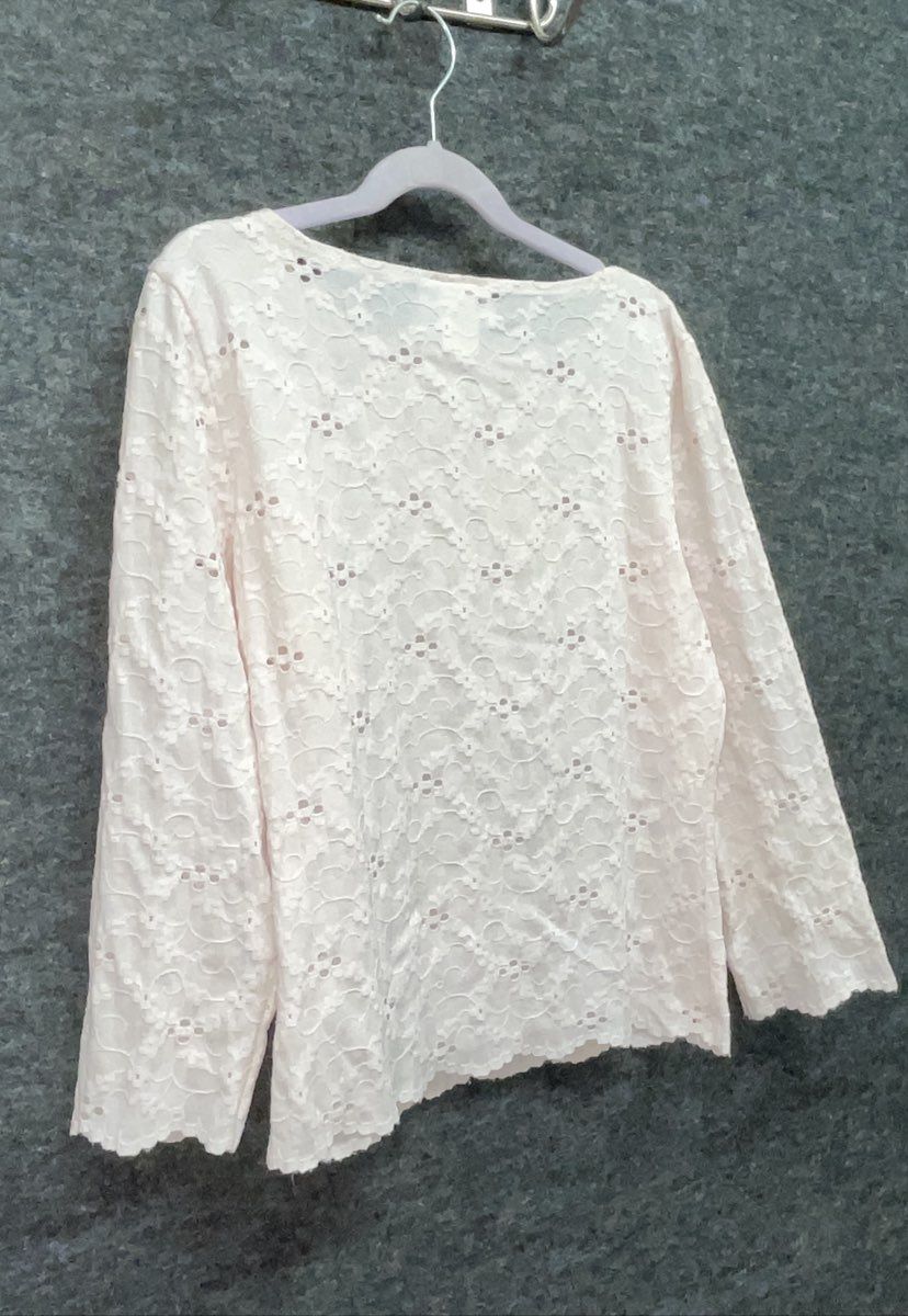 Hanky Panky Women's Signature Lace Long Sleeve Top Pink Vintage 90s Y2K Sz S