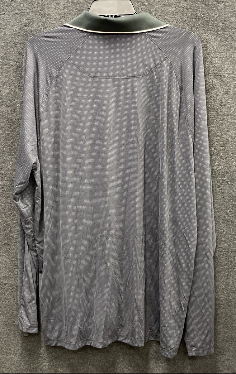 Tommy Bahama Men's Gray Micro Dot IslandZone Long Sleeve Quarter Zip Polo Sz L