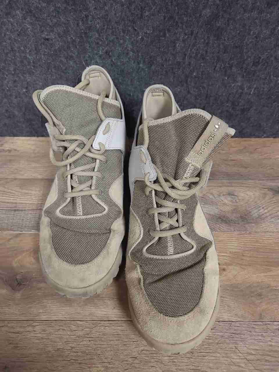 Adidas Tubular X Hemp Tan Khaki Suede Mesh High Top Sneakers Men's Size 11