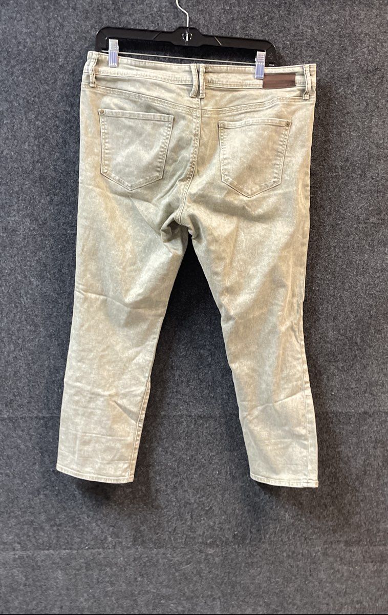 DKNY Jeans Women's Skinny Jeans Olive Green Acid Wash Distressed Sz 12