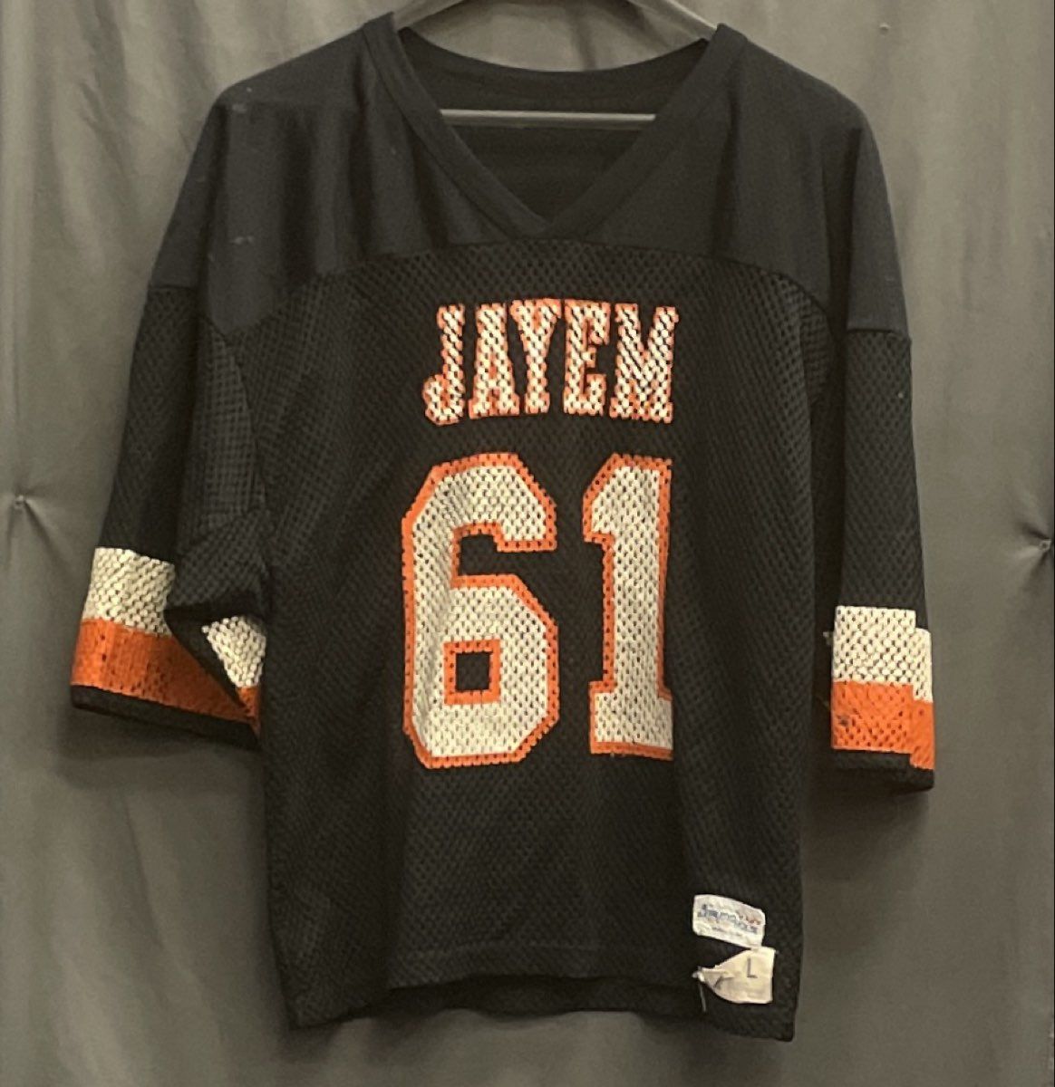 Vintage 80s Champion Athletic House Jayem #61 Football Jersey Made in USA Sz L