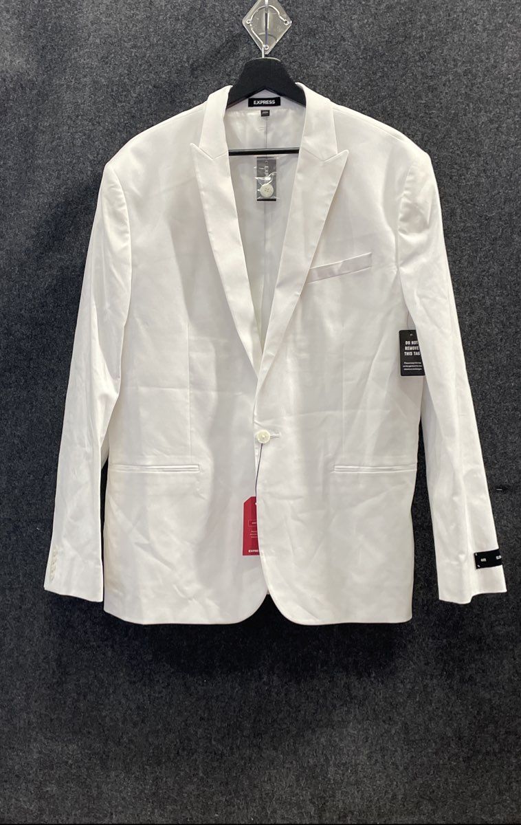 Express Men's White Slim Fit Stretch+ Suit Jacket Blazer Sz 44R NWT