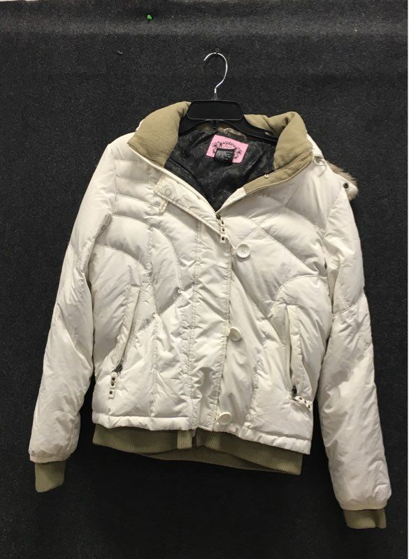 Five Fifty Five Triple Nickel Women's White Down Puffer Jacket Vintage Y2K Sz L