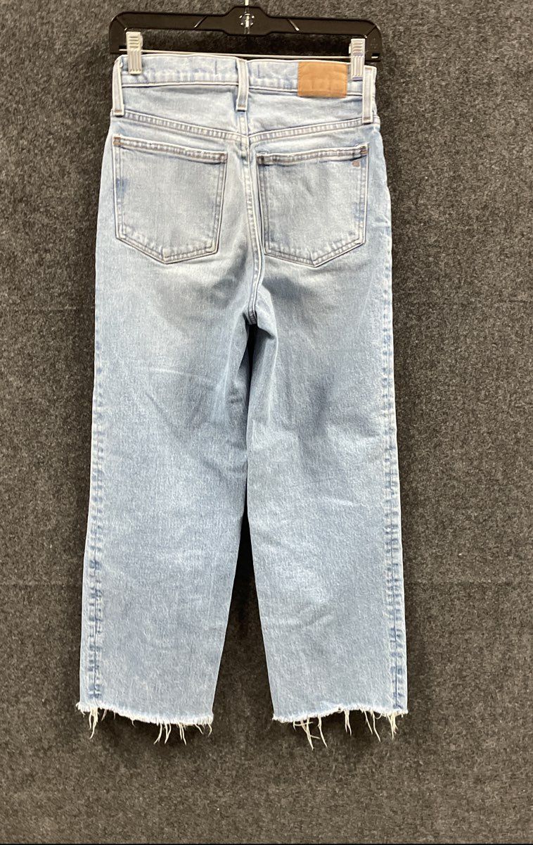 Madewell Women's Perfect Vintage Wide-Leg Crop Jean Light Wash Raw Hem Sz 25