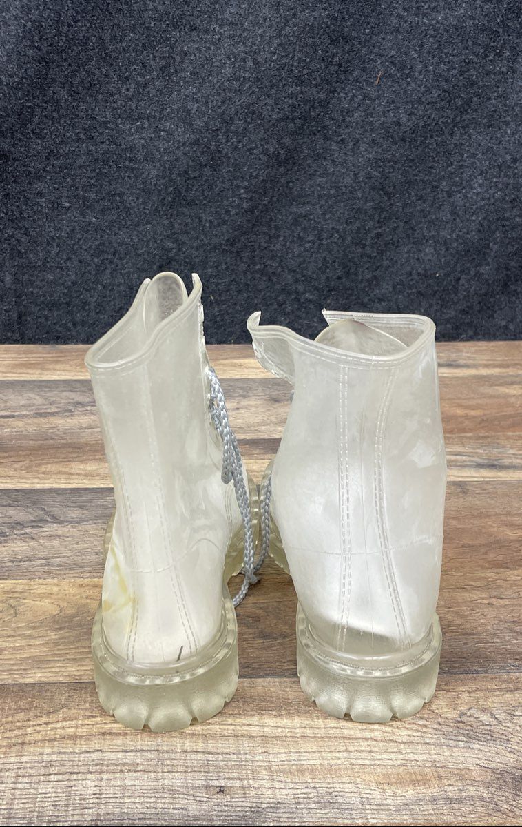 Dirty Laundry Balancie Clear Transparent Lace Up Combat Rain Boots Size 9