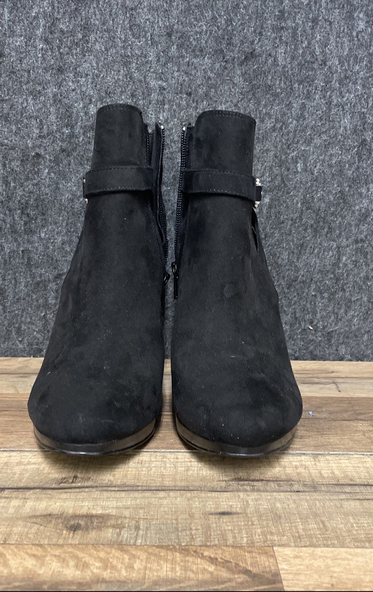 Kelly & Katie Black Faux Suede Stiletto Heel Ankle Boots Size 8.5