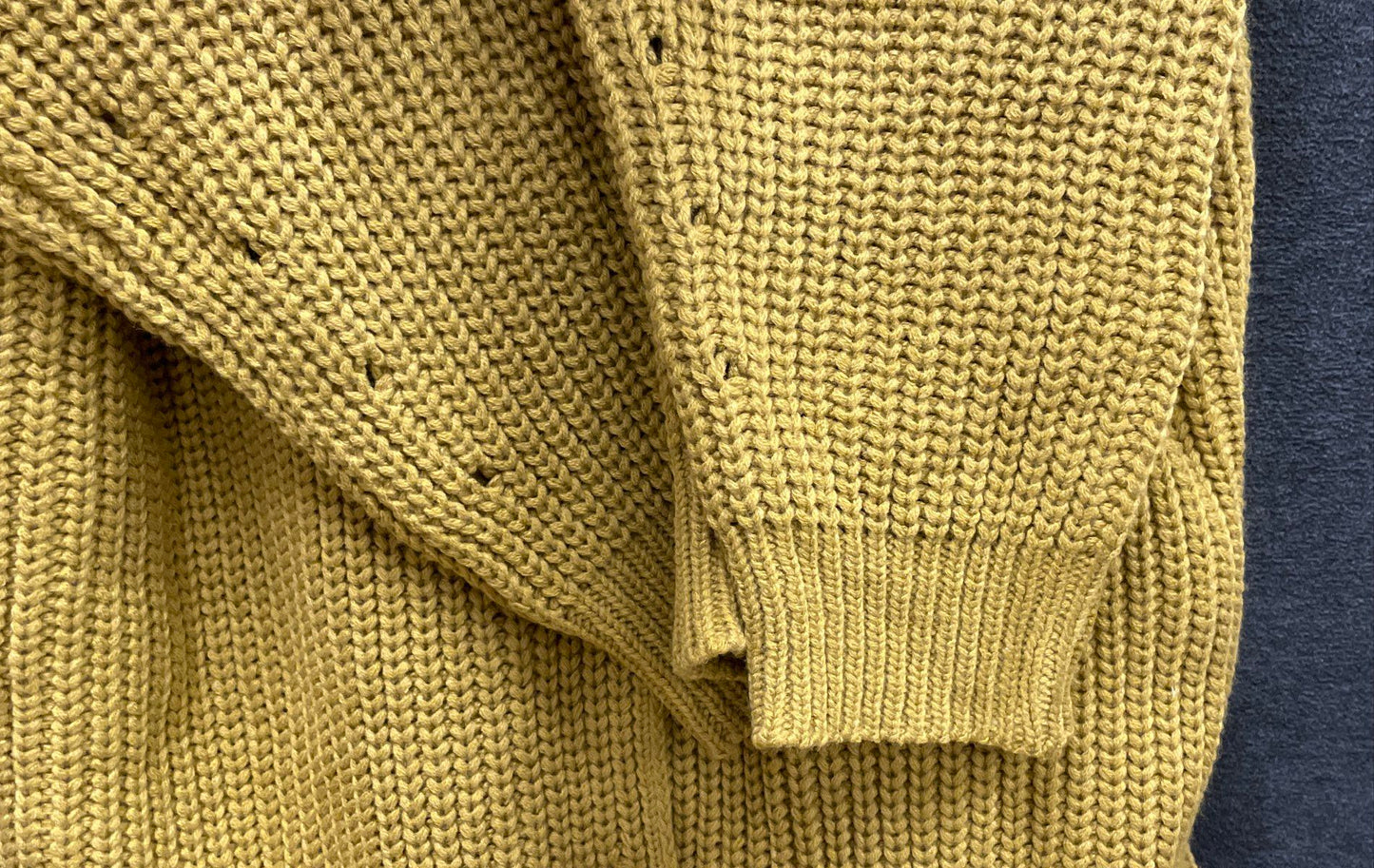 Oli & Hali Women's Mustard Yellow Chunky Knit Hooded Duster Sweater Sz L NWT