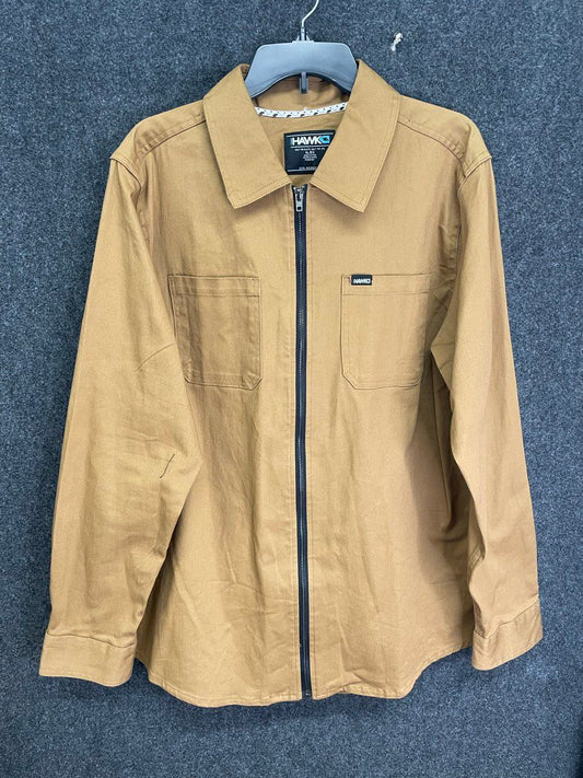 Tony Hawk Men's Tan Full Zip Cotton Blend Skate Chore Jacket Size XL